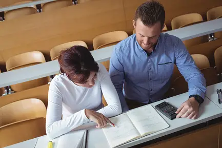 Mature students in a classroom