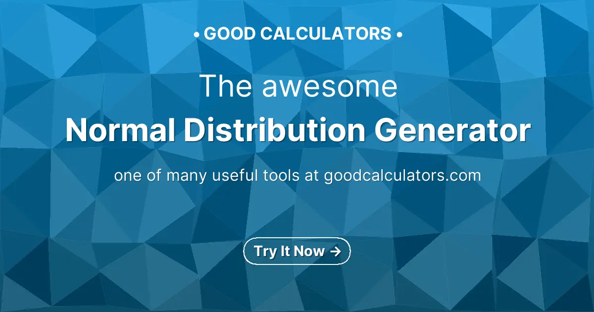 Normal Distribution Generator - Good Calculators